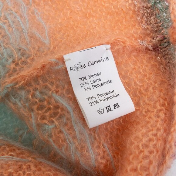 Rose Carmine Handknit Mohair Wool Blend Ombré Tank Top Pastel Rainbow Size 1 - Picture 12 of 12